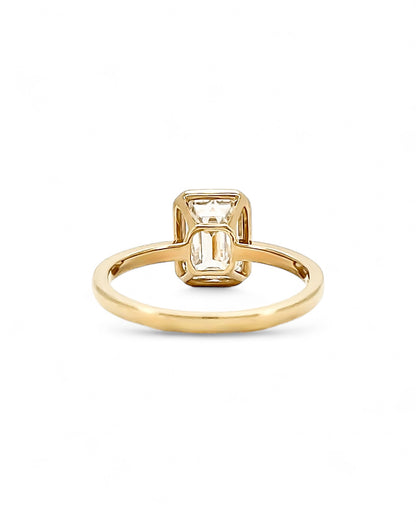 Tipsy Emerald Cut Moissanite Ring
