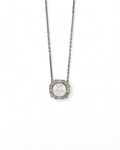 Empress Aura Round Moissanite Necklace
