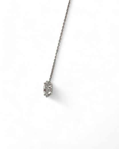 Empress Aura Round Moissanite Necklace