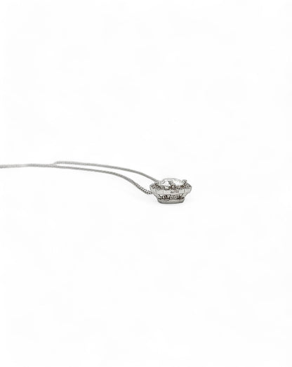 Empress Aura Round Moissanite Necklace