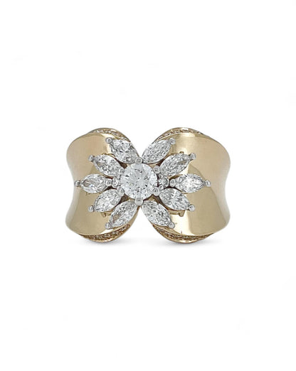 Heirloom Sunburst Bloom Statement Diamond Ring