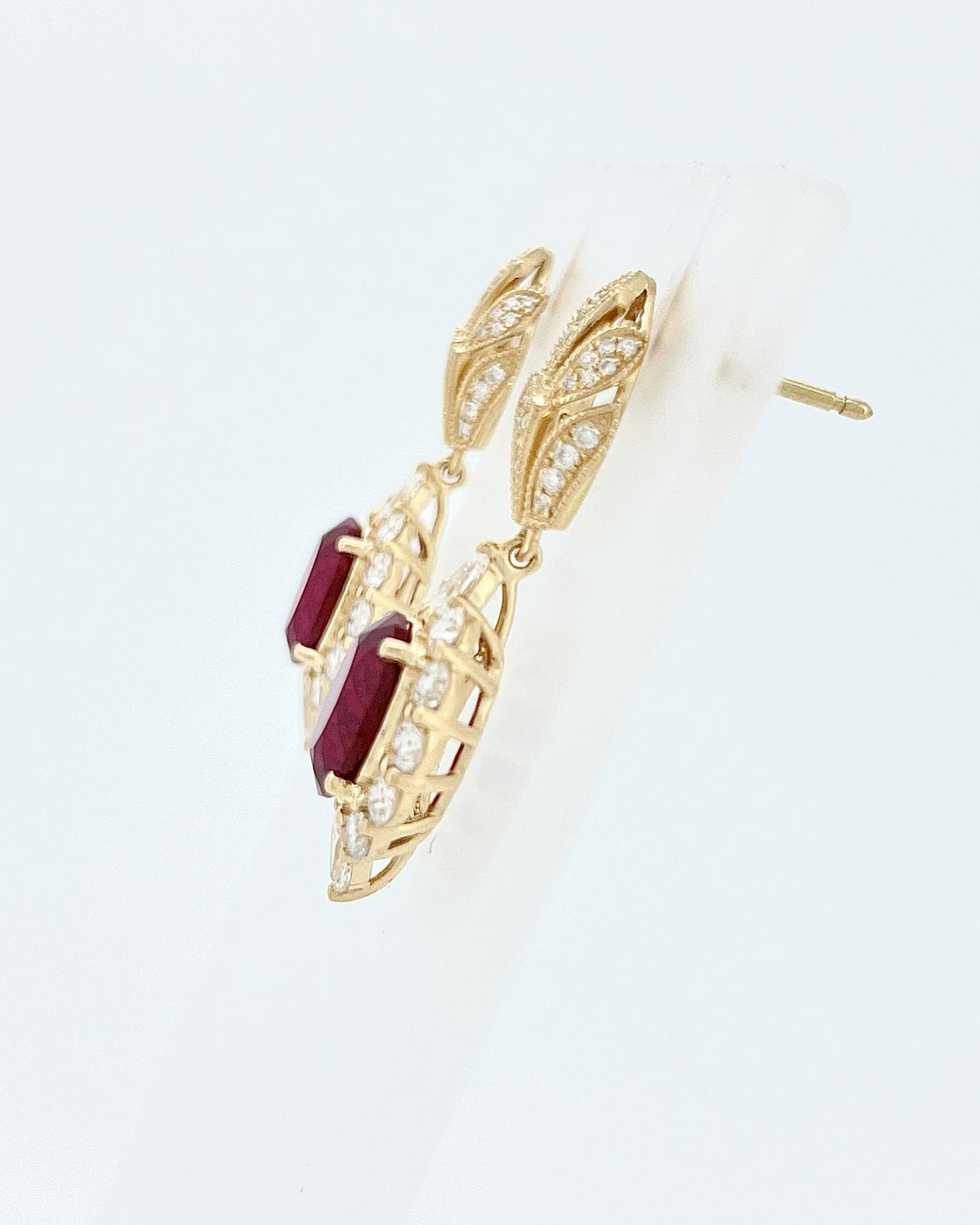 Heirloom Antique-Inspired 3.51 Carat Ruby Earrings