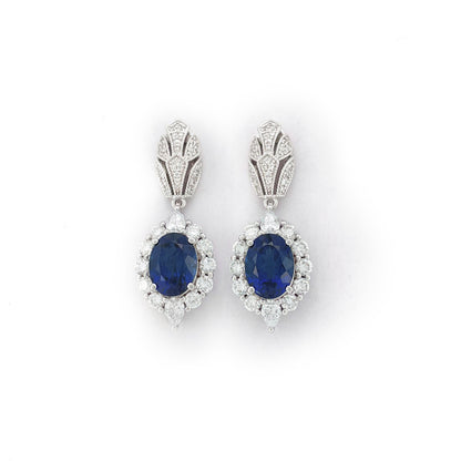 Heirloom Antique-Inspired 3.51 Carat Sapphire Earrings