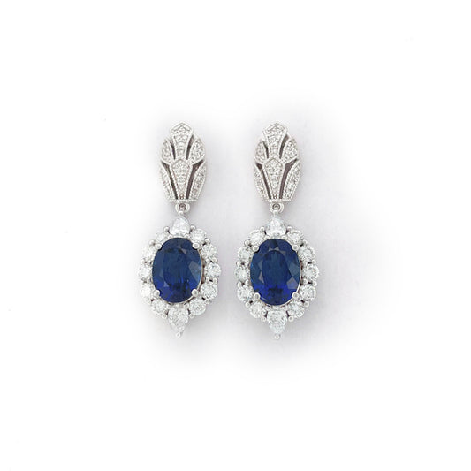 Heirloom Antique-Inspired 3.51 Carat Sapphire Earrings