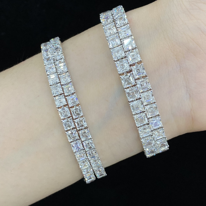 Moonlight Asscher-Cut Lab Diamond Tennis Bracelet