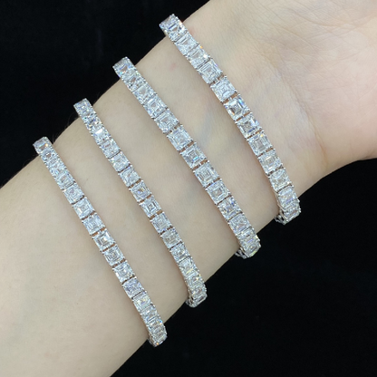 Moonlight Asscher-Cut Lab Diamond Tennis Bracelet