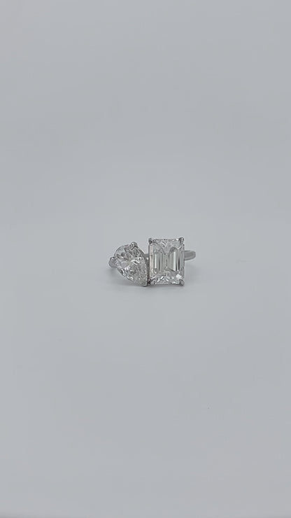 Toi et Moi Personalized Moissanite Ring